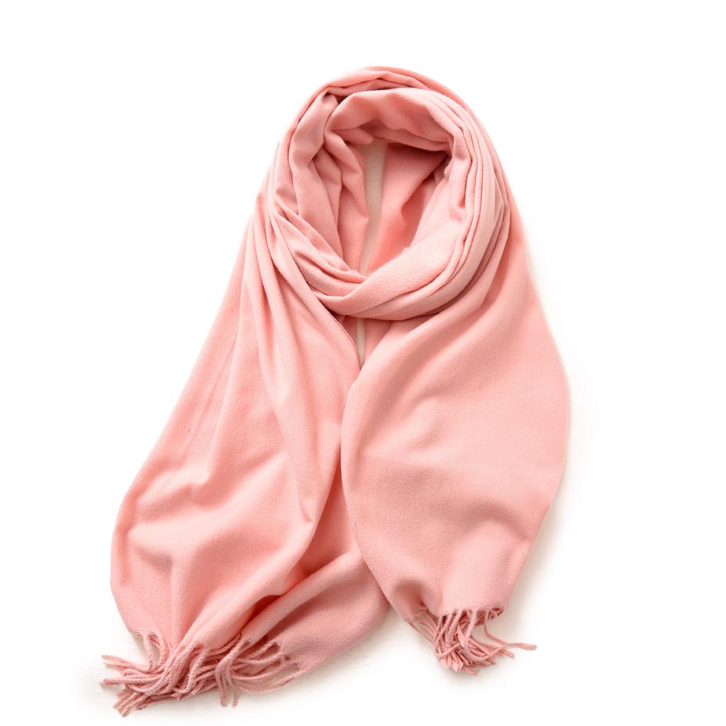 Red Scarf Women's Winter Cashmere Solid Color Scarf Shawl High-grade Warm Korean Style Tassel Scarf Men's All-match Scarf