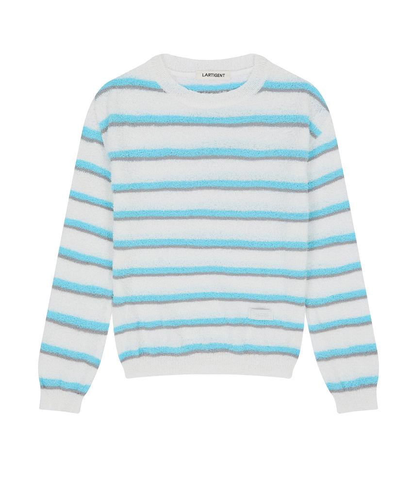 LARTIGENT L23 Boucle Stripe Knit(White)
