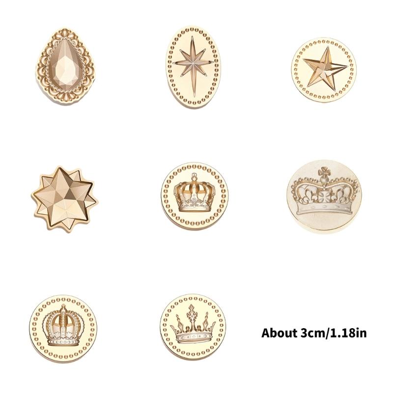 Pendant Series Sealing Waxed Stamp Brass Head Crown Wax Seal Stamp for Invitation Card Scrapbooking Decorations