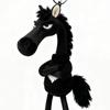 Cartoon Simulation Sweater Black Horse Keychain, Plush Toy Backpack Pendant Decoration, 2026 Mascot Of The Year Of The Horse