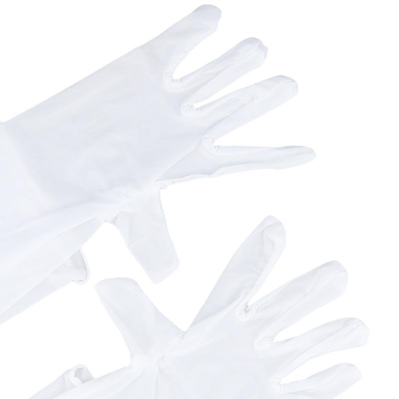 1Pair Long Gloves Anti UV Five Finger Gloves Soft Oil Shiny High Elastic Mittens Thin Nylon Breathable Glossy Sun Protection