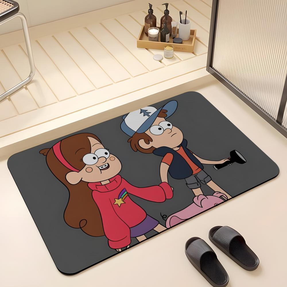 Tappetino da Pavimento ANIME G-Gravity Falls Tappetino Assorbente Tappeto d'Ingresso Antiscivolo per Bagni Servizi Igienici e WC