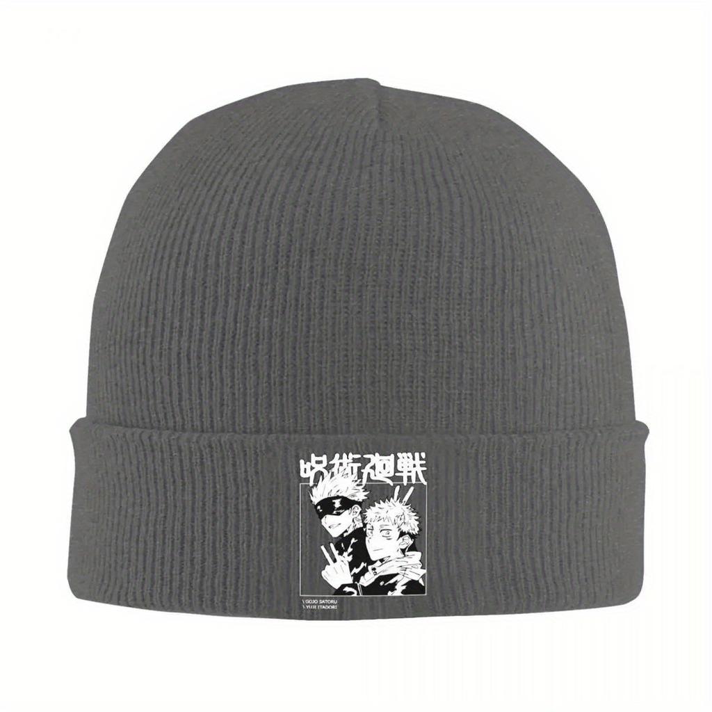 Jujutsu Yuji Itadori Kaisen Satoru Gojo Knitted Caps for Women Men Beanie Winter Hats Acrylic Manga Warm Melon Cap