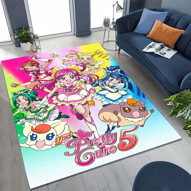 Cute Cartoon Pretty Cure Pattern Rug, Large Area Non-slip Washable Rug,, Suitable for Bedroom Home Decoration.666