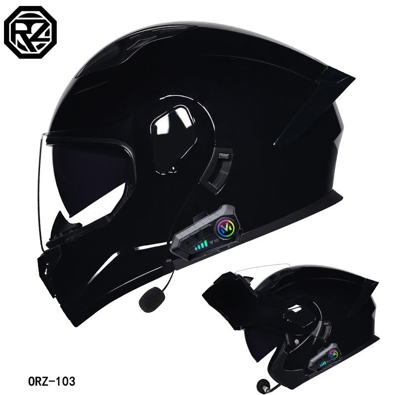 3C Certified small helmet body motorcycle open-face helmet with dual visors, suitable for men and women, with Bluetooth, full-face and half-face