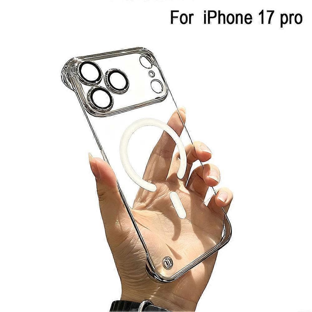 For iPhone 17 Pro Max Phone Case Electroplated Borderless Magnetic Phone Case