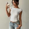 Damen Gepunktetes Ärmelloses Top Schmal Geschnitten Rückenfrei Sommer Tanktop
