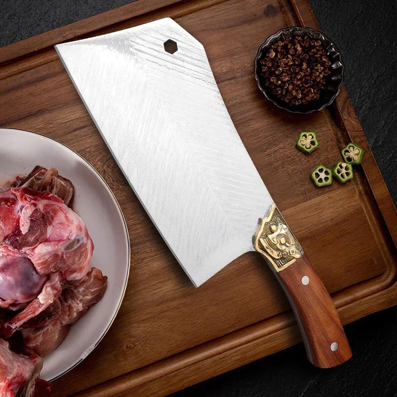 Hand Forged Kitchen Knives Chop Chicken Cleaver Meat Vegetables Boning Butcher Knife Wood Handle Chef Cooking Cleaver Knife