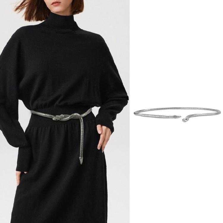 Halloween Waist Chain Shimmering Snake Chain Belt Body Chain Women Waist Jewellery Punk Chain Belt Evening Party Chain