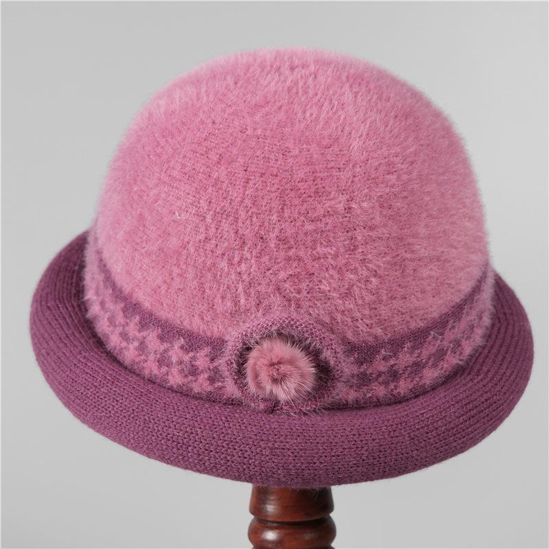 

Autumn and winter hat women s thermal basin hat plush wool hat cotton hat M（56-58cm）