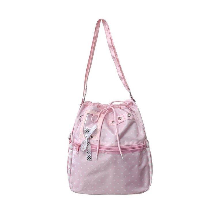 Schoolbag Korean version ins cute polka dot backpack female niche design large capacity shoulder bag sweet versatile student bag