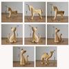 Niedliche Tierzimmerdeko Pferd Kaninchen Katze Giraffe Holzskulpturen DIY Bemalte Materialien Handwerk Hone Dekor Handgefertigte Figur Geschenke