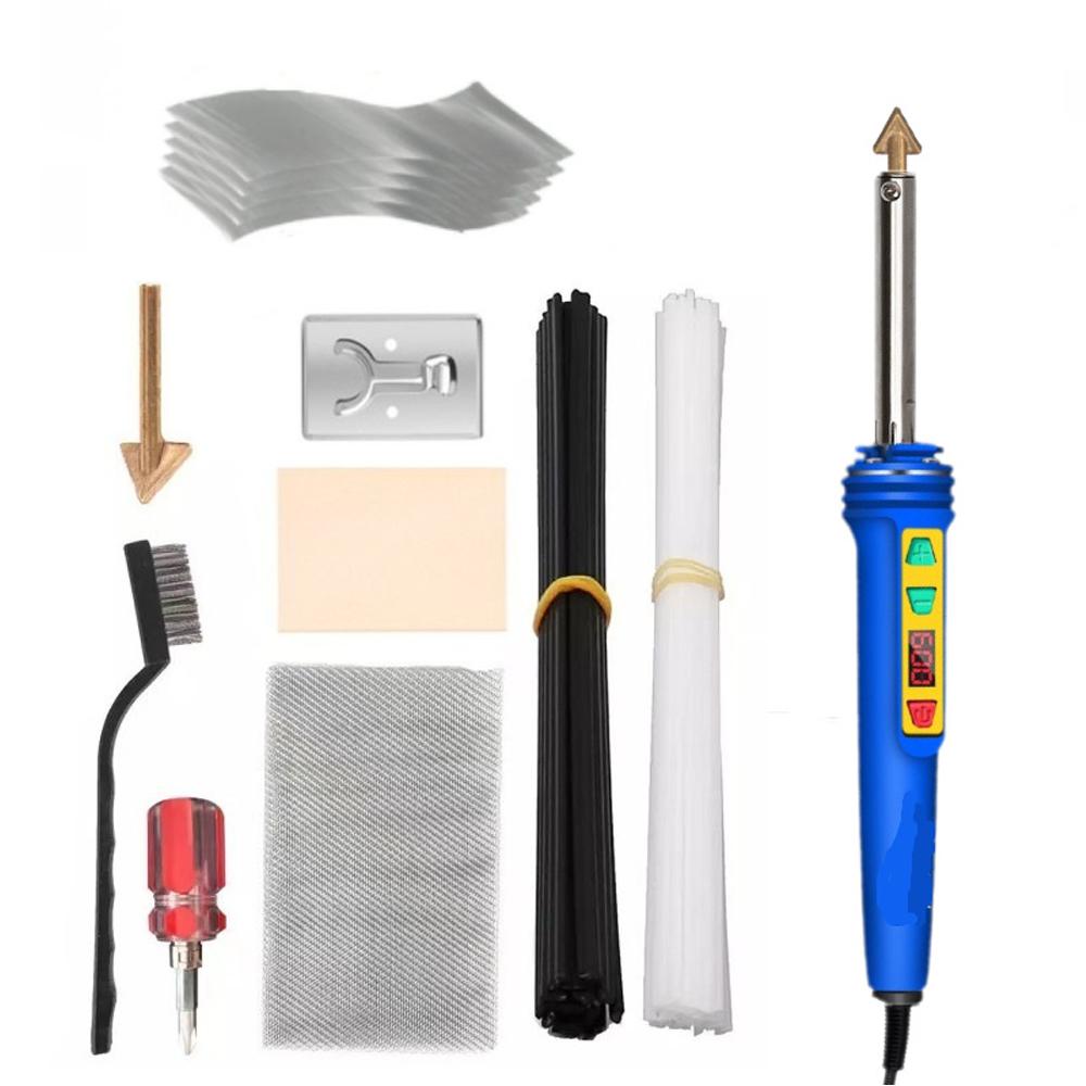 100W Temperature Control Plastic Welding Kit PVC Car Bumper Repair Electric Soldering Iron Fast Heating Leather Ironing Tool