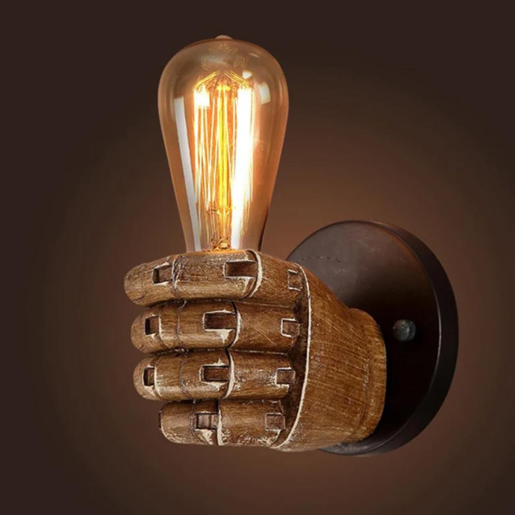 Neu Amerikanischen Vintage Holz Hand Modell Wand Lampen Loft Foyer Harz Wand Lichter Restaurant Studie Esszimmer Kaffee Shop Lichter