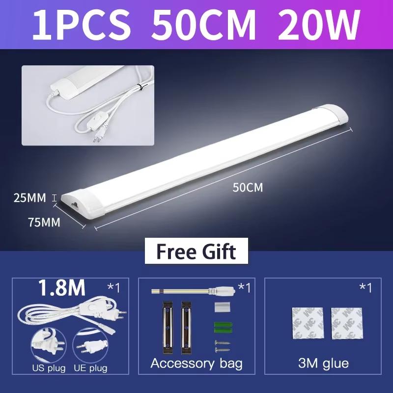 נורת לד צינור 110-220V 10/20W מנורת ארון מטבח תחתית תאורת בר עם כבל מתג 1.8 מטר לתאורת פנים ביתית חדר שינה