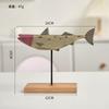 2025 Nordic Wooden Fish Statue Colorful Handmade Wood Style Desktop Ornament Creative Living Room Decor Gift for Home Art Lovers