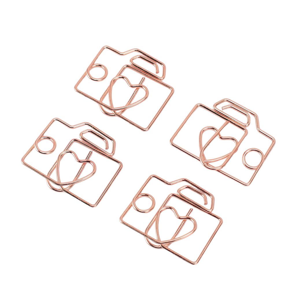80PCS Paper Clip Iron Camera Shaped Cute Bookmarks Planner Clip with Storage Box for