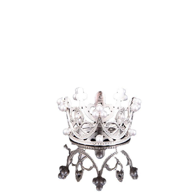 Queen Crown Cake Decoration with Lace, Pearls, and Baby's Breath for Birthdays