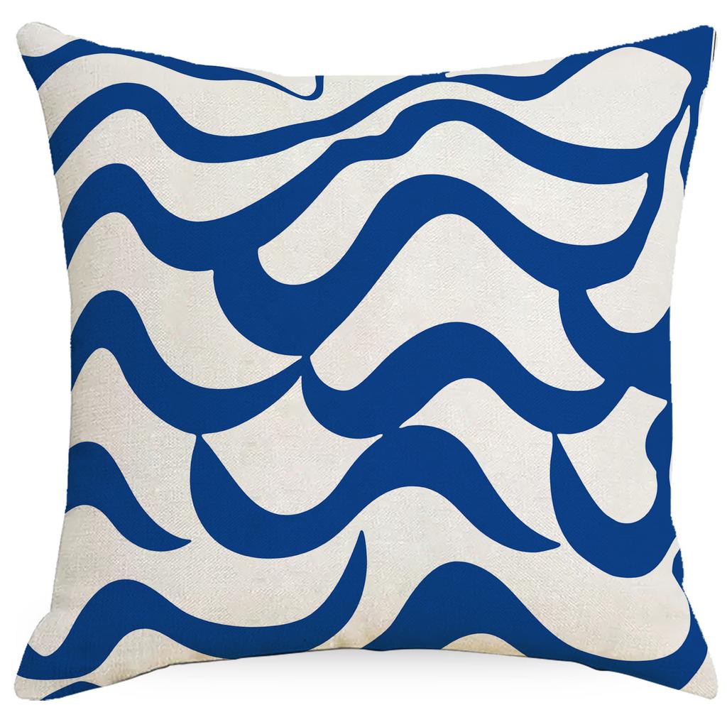 Marine Striped Coral Linen Pillowcase Home Sofa Cushion Pillowcase Decoration