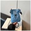 Canvas bag women's summer new fashion niche design messenger bag popular bucket bag