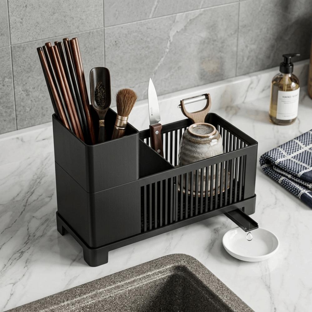 Drying Kitchen Sink Organizer Space Saving Drain Rack Holder Storage Basket Kitchen