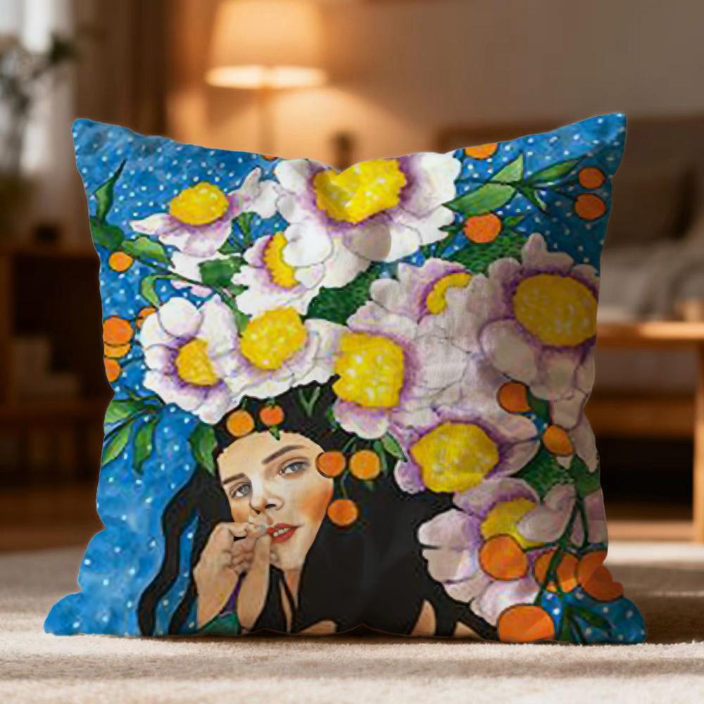 Fashion Vintage Oil Painting Cushion Cover Soft Washable Pillow Case Multi-Scene for Couch Bed Travel Office Use