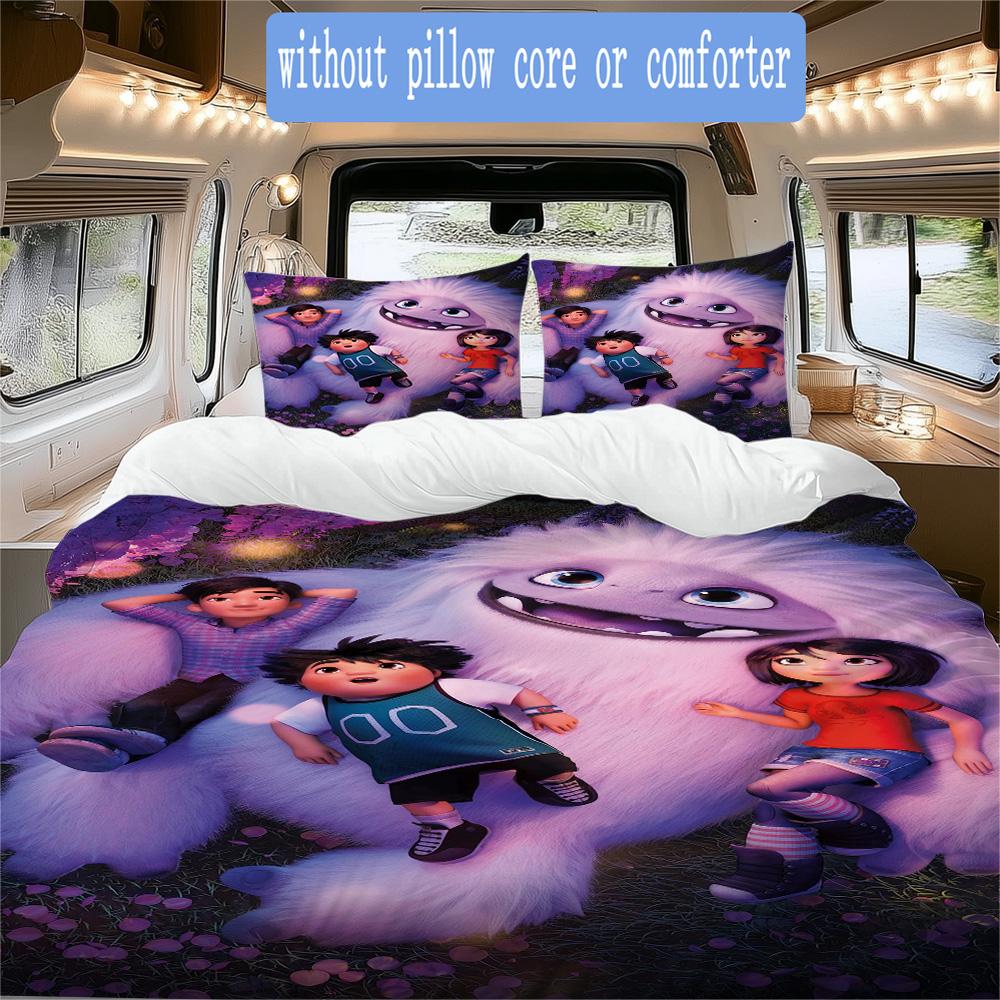 Abominable and the Invisible City Pattern Bedding,Quilt Set Quilt Cover Pillowcase Home Birthday Gift (1*duvet cover+2*pillowcase,without core)NSJT092