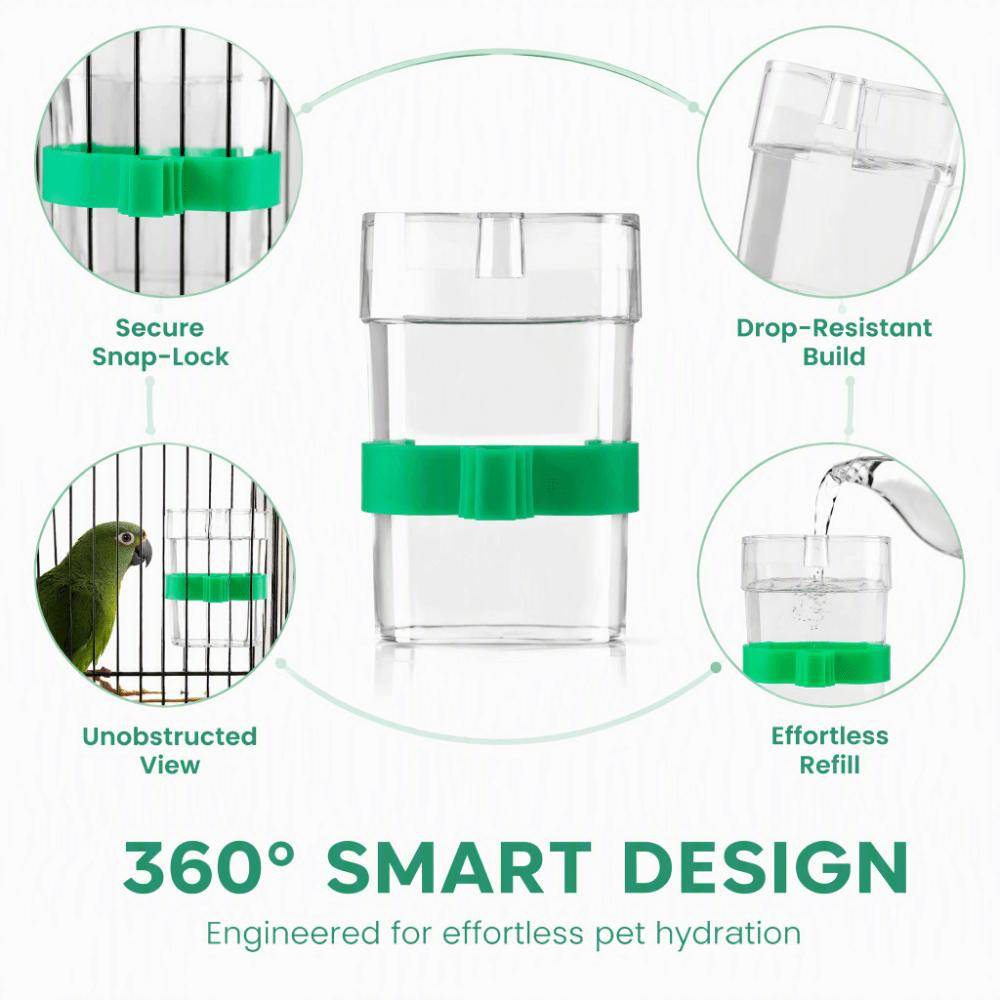 2 Pcs Automatic Feeding Bird Water Dispenser Dispenser Design Bird Seed Food Container For Parakeet