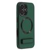 For iPhone 16 Kickstand Case Compatible with MagSafe PC+TPU+PU Phone Back Cover