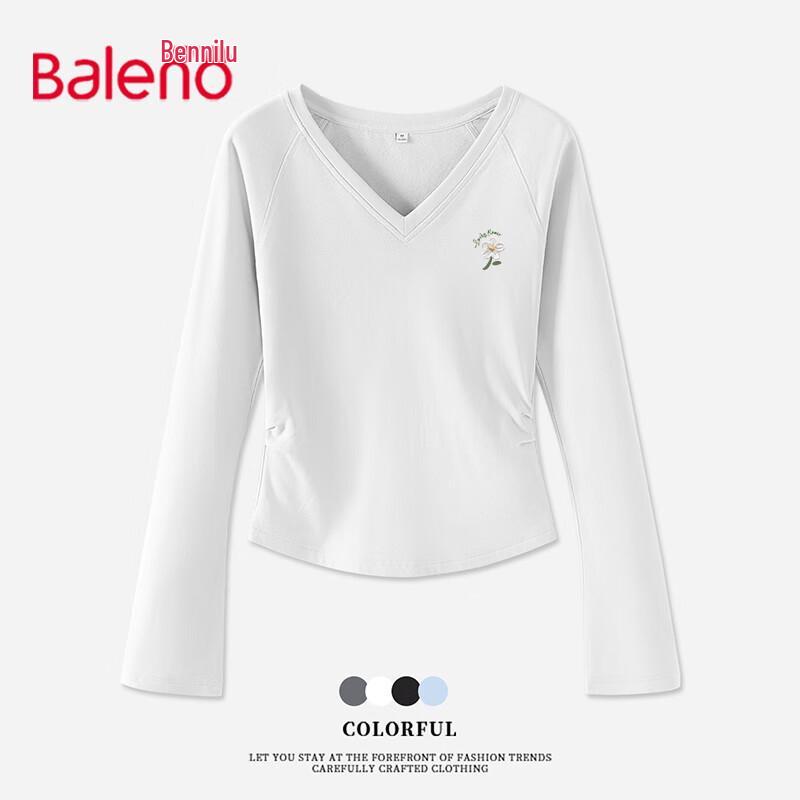 Baleno Women s V-Neck Brushed Long-Sleeve Base Layer Top L