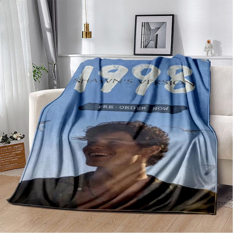 3D Shawn Mendes Handwritten Singer Soft Plush Blanket,Flannel Blanket Throw Blanket for Living Room Bedroom Bed Sofa Kid Gift