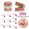 2PCS Dental Fake Braces with Storage Box Orthodontic Ligature Ties Metal Wires Bracket Dental Fashion Decoration Dental Tool
