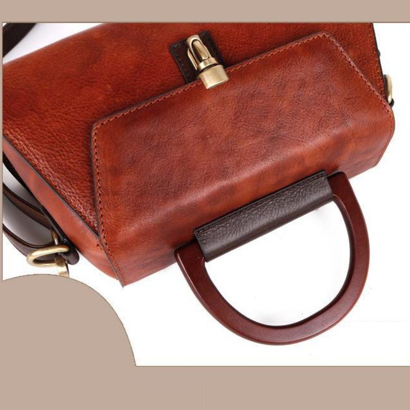 Johnature Luxury Handbags Women Bags Retro Genuine Leather Solid Color Lady Shoulder Bags Leisure Cowhide Messenger Bag