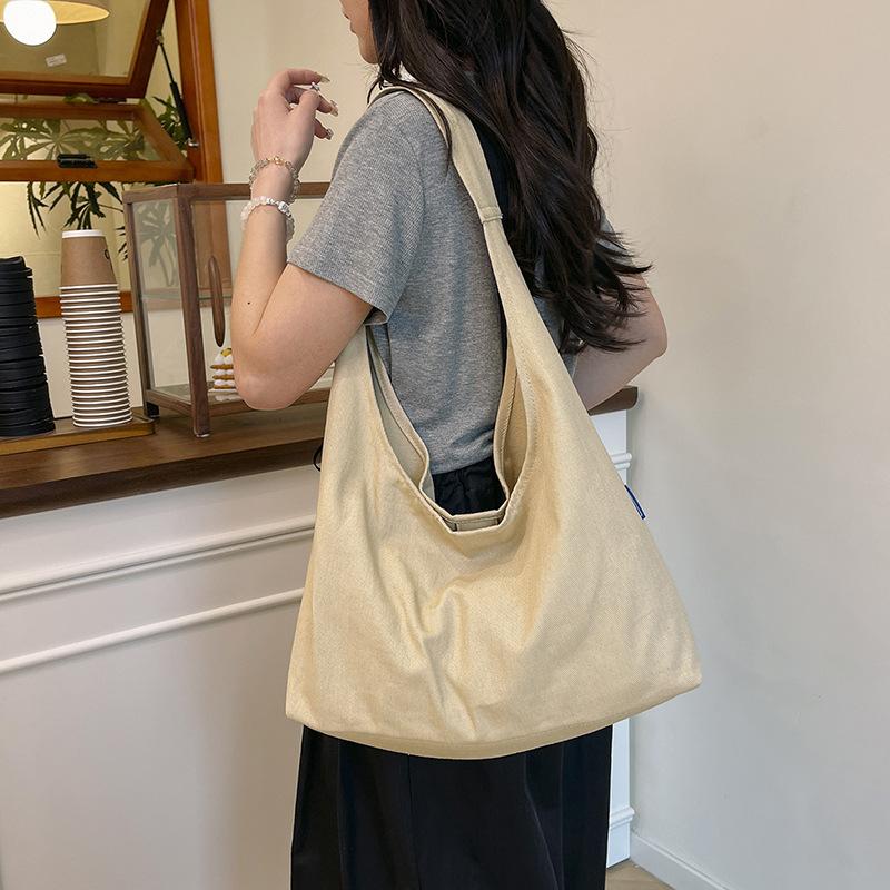 Fashion Single Product Simple Solid Color Canvas Women's Mother Bag Tote Bag New Commuter Shoulder Handbag