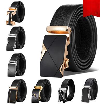 Men's Genuine Leather Automatic Buckle Men's Cowhide Belt Casual Trousers