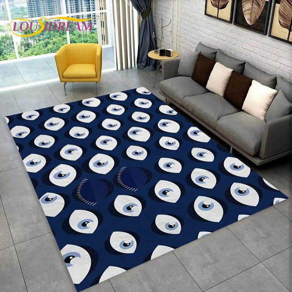 Nazar Evil Eye Tree of Life Area Rug,Carpet for Home Living Room Bedroom Sofa Doormat Kitchen Decor,kids Play Non-slip Floor Mat