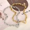 Stainless Steel Heart  Necklace Polished Metal Bracelet Bangle Chain Bangle  Anniversary Gift
