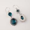 Apatite Gemstone 925 Sterling Silver Handmade Drop Earrings 2.2" , Elegant Earrings, Mother's Day Gift VEE-3-8