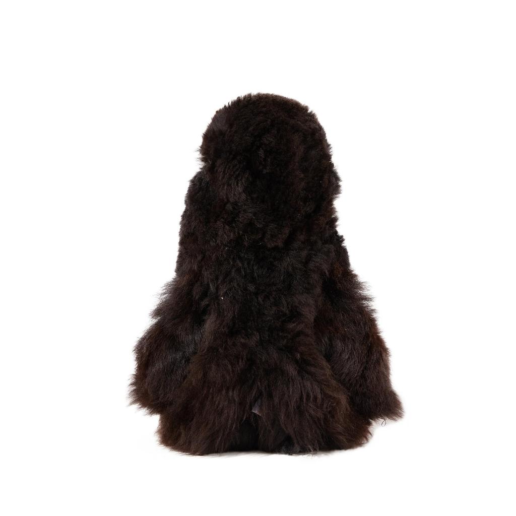 INJOI Plyschdjur, Naturlig Alpackapäls, Sällsynt, Fluffigt, Handgjort, Sött, Perfekt Gåva för Jubileer och Speciella Tillfällen (Pingvin, 30cm, Svart,