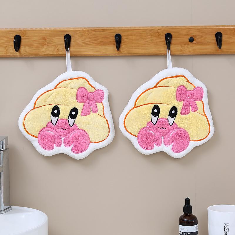 

Мультяшное морское животное, подвесное полотенце для рук, впитывающее, быстросохнущее, утолщенное детское полотенце из кораллового флиса, мягкое, милое полотенце-осьминог 20*25