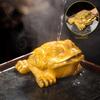 Color Changing Golden Toad Tea Pet Ornament,Lucky Chinese Tea Play Purple Clay Table Decoration, Kung Fu Tea Set Accessories