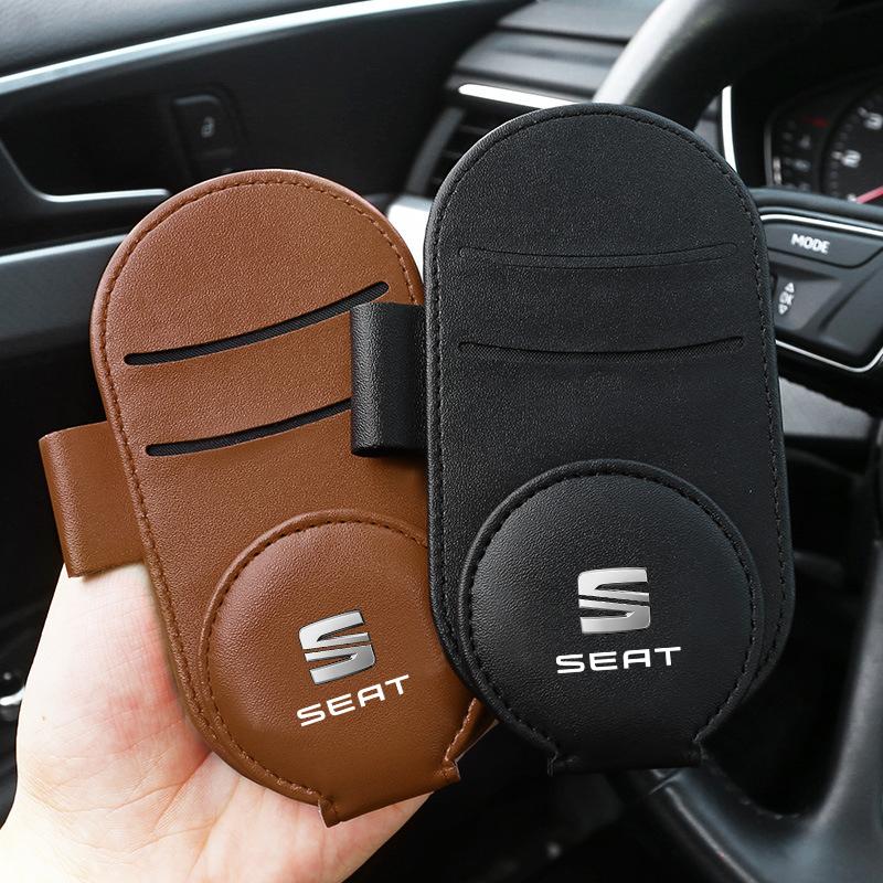 Car Multifunction Sunglasses Clip Card Ticket Holder Stand Eyeglasses for SEAT Leon FR 5 6 MII Altea 5F Ibiza Toledo Cordoba Alhambra MK3