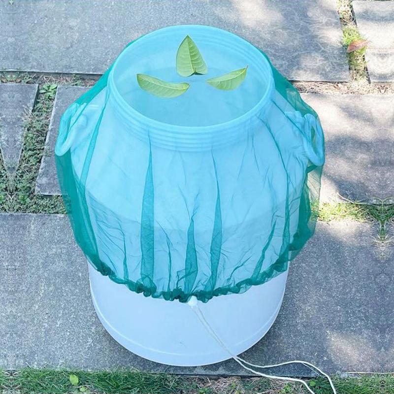 Green Mesh Cover Netting Rain Barrel Cover Anti-fall Leaves Filter Net For Rain Water Collection Bucket Outdoor Water Filter Net