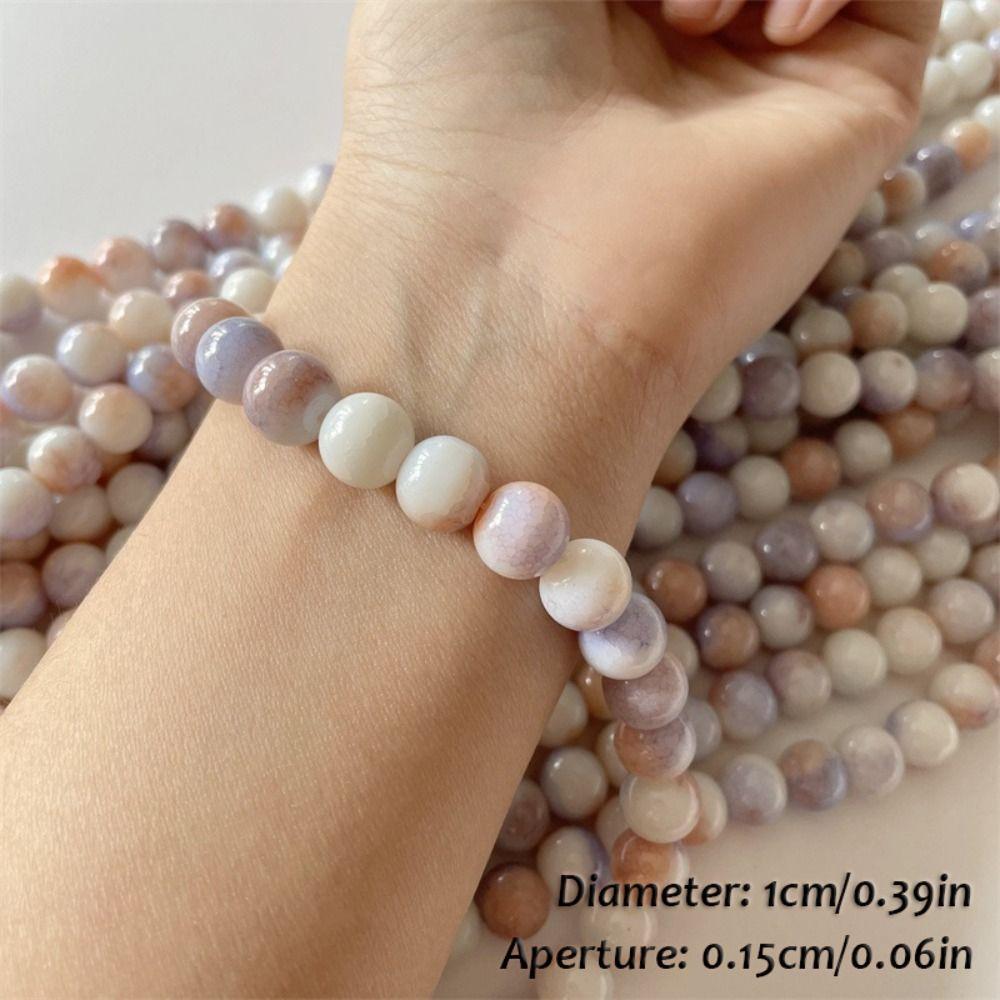 40pcs/set Makeing Bracelet Porcelain Beads Round Loose Spacer Beads Coloured Glaze Beads  Pendant