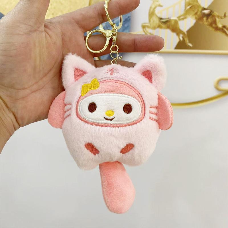 Cute Plush Doll Keychain Bag Charm Cinnamon And Puppy Stuffed Toy Pendant Decoration Gift