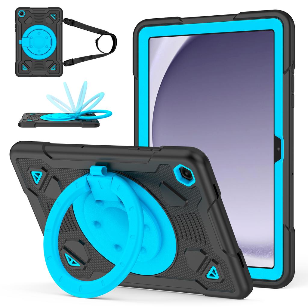 Tablet Case For Samsung Galaxy Tab A9 / Tab A11 Kickstand Space Planet PC + Silicone Tablet Cover with Shoulder Strap