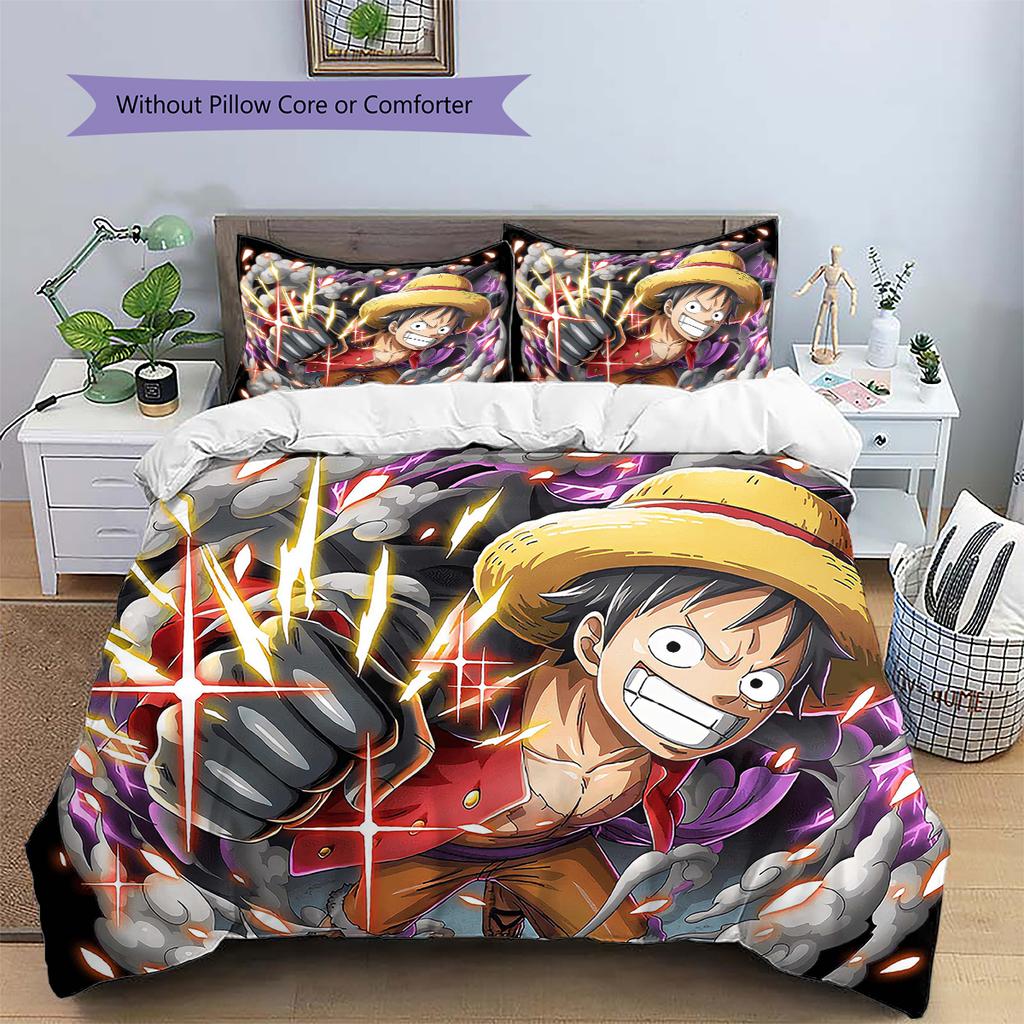 Cartoon Pattern Bedding Quilt Set Quilt Cover Pillowcase Home Decoration Birthday Gift (1 * duvet cover + 2 * pillowcase, without core)