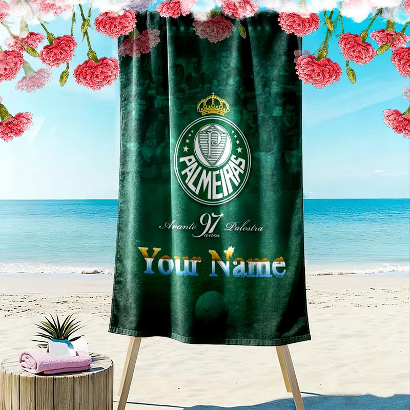 Name Custom SE Palmeiras logo Print Beach Towel, Large Soft Quick Dry Towel for Beach Camping Swimming