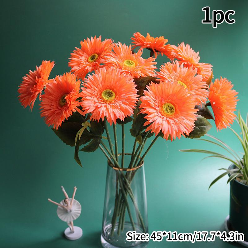 Real Touch Simulation Chrysanthemum Ultra Realistic Silk Gerbera Flower Arrangement Wedding Photography Props Artificial Flower