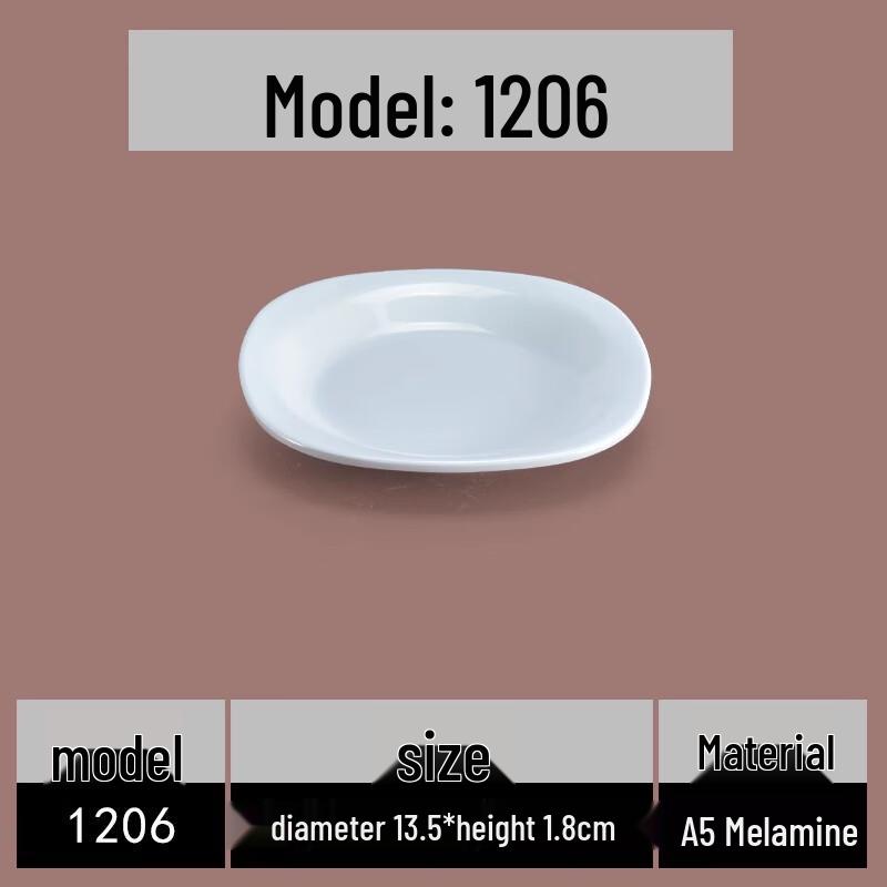 AVADEN Melamine White Round Snack Plate